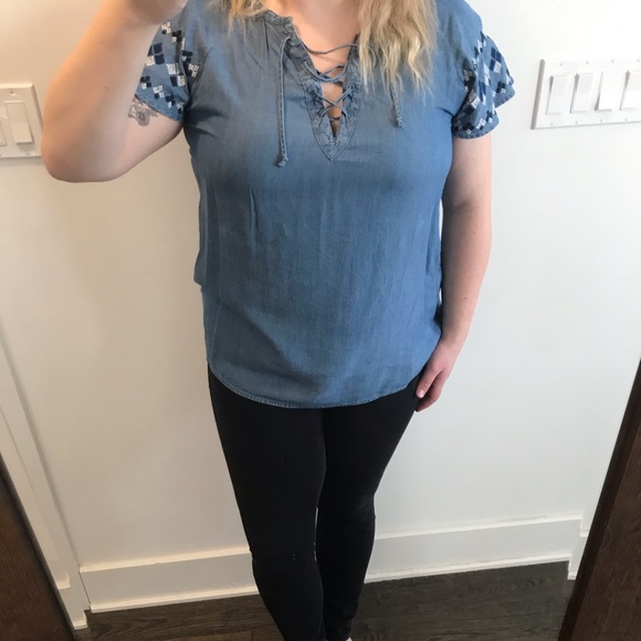 Old navy Shortsleeve lyocell blouse - Picture 4 of 5